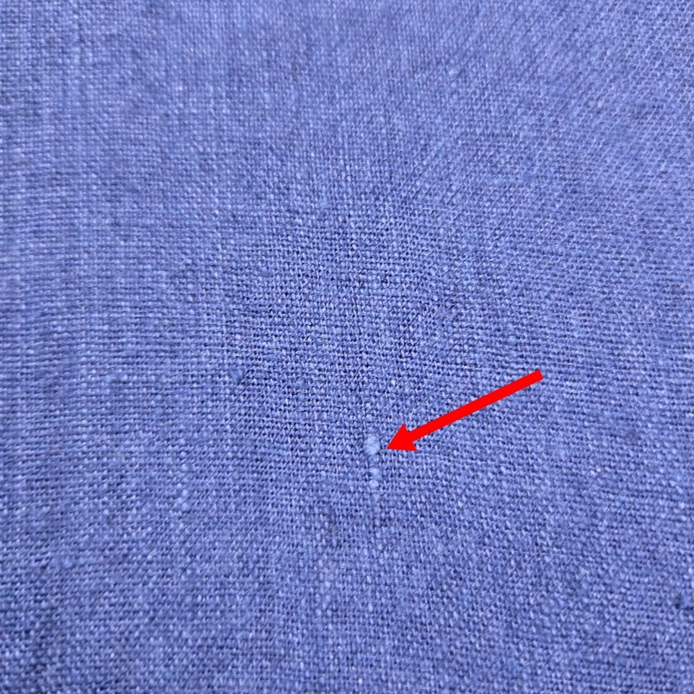 FLAX Medium Blue 100% Linen‎ V-Neck Button-Front Long Oversized Tunic Top - Picture 16 of 16
